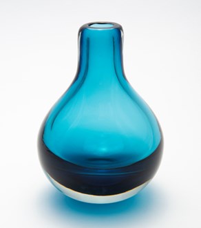Glass Bud Vase, blue 15cm 